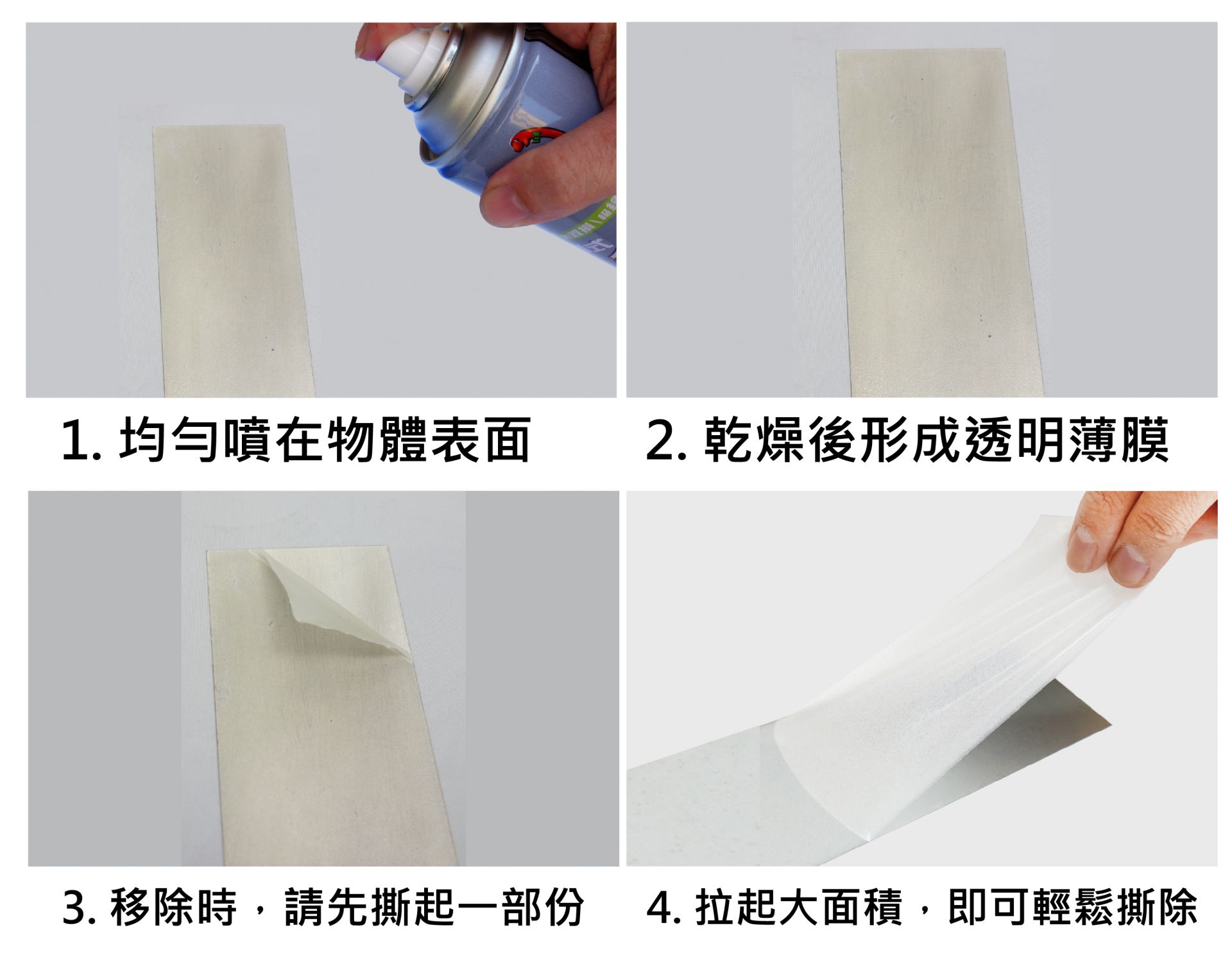 恐龍可剝式金屬保護膜-產品使用方法 恐龍可剝式金屬保護膜-產品使用方法