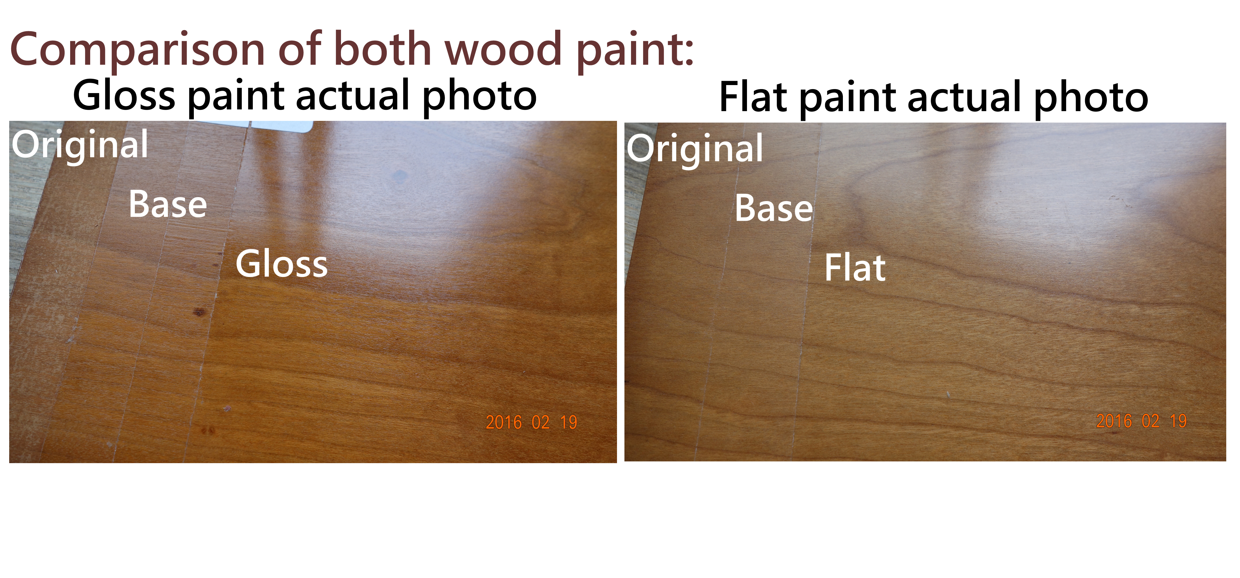 Wood paint sample